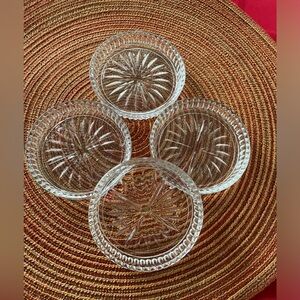 Set of 4 Clear lead crystal Coasters- Princess House